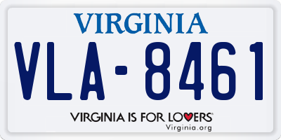 VA license plate VLA8461
