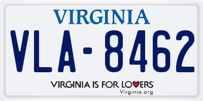 VA license plate VLA8462