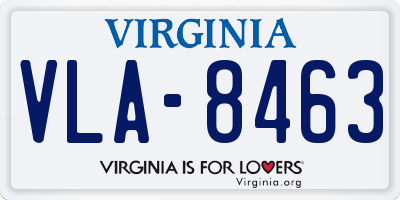 VA license plate VLA8463