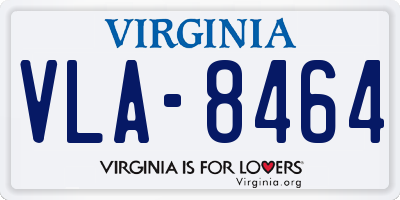 VA license plate VLA8464