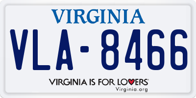 VA license plate VLA8466
