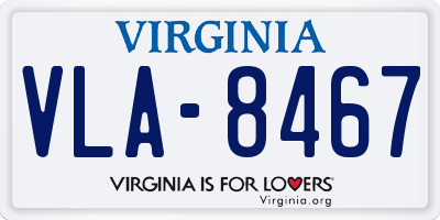 VA license plate VLA8467