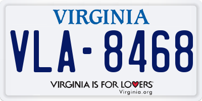 VA license plate VLA8468