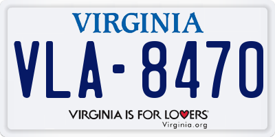 VA license plate VLA8470