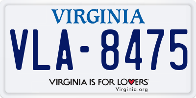 VA license plate VLA8475