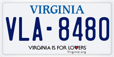 VA license plate VLA8480