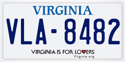 VA license plate VLA8482