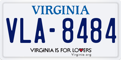 VA license plate VLA8484