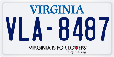 VA license plate VLA8487