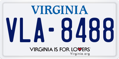 VA license plate VLA8488