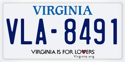 VA license plate VLA8491