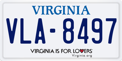 VA license plate VLA8497