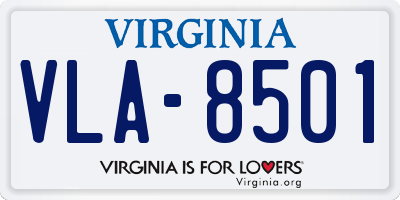 VA license plate VLA8501