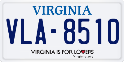 VA license plate VLA8510