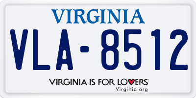 VA license plate VLA8512