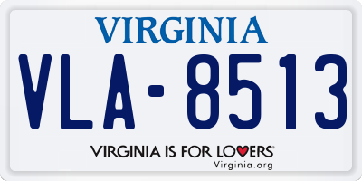 VA license plate VLA8513