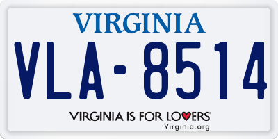 VA license plate VLA8514