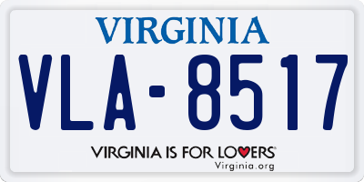 VA license plate VLA8517