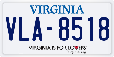 VA license plate VLA8518