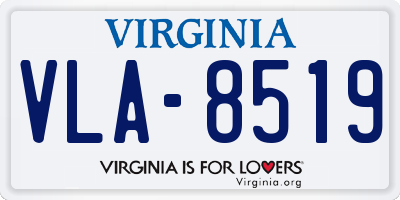 VA license plate VLA8519