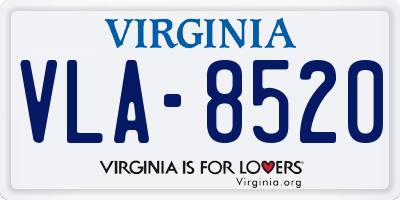 VA license plate VLA8520