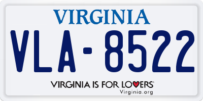 VA license plate VLA8522