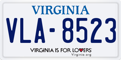 VA license plate VLA8523
