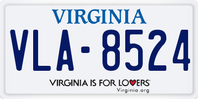 VA license plate VLA8524