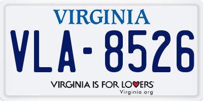 VA license plate VLA8526