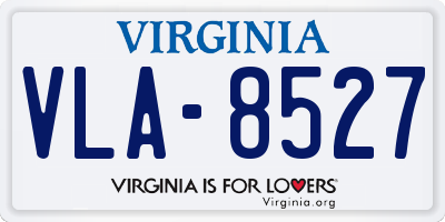 VA license plate VLA8527