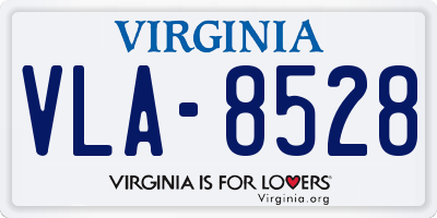 VA license plate VLA8528