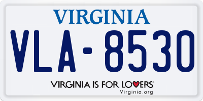 VA license plate VLA8530