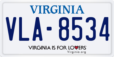 VA license plate VLA8534