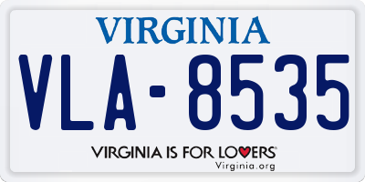 VA license plate VLA8535