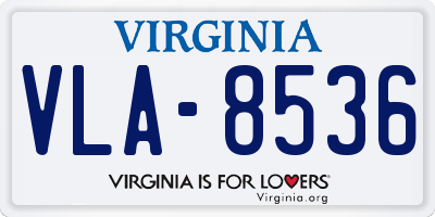 VA license plate VLA8536