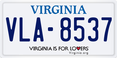 VA license plate VLA8537