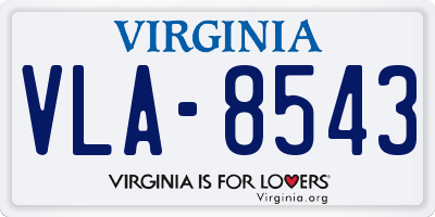 VA license plate VLA8543