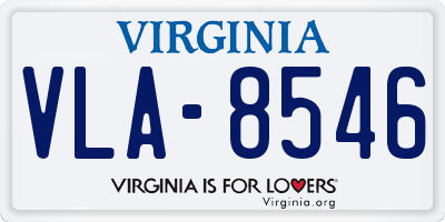 VA license plate VLA8546