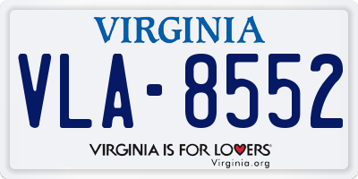 VA license plate VLA8552