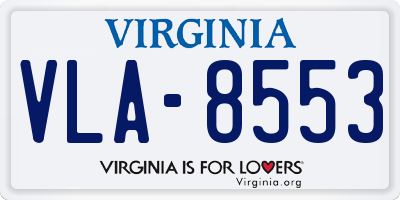 VA license plate VLA8553