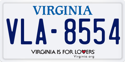 VA license plate VLA8554