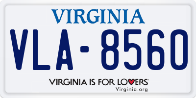 VA license plate VLA8560