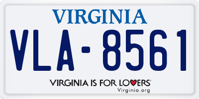 VA license plate VLA8561