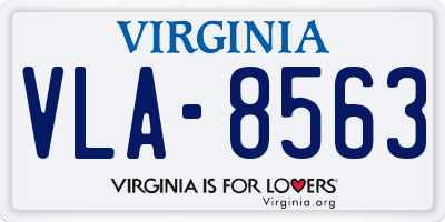 VA license plate VLA8563