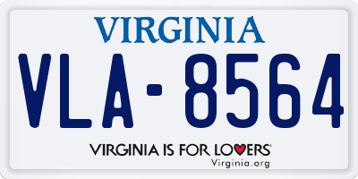 VA license plate VLA8564