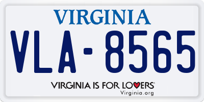 VA license plate VLA8565