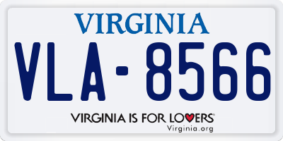 VA license plate VLA8566