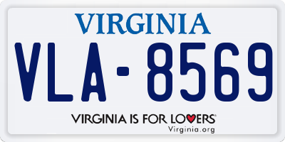 VA license plate VLA8569