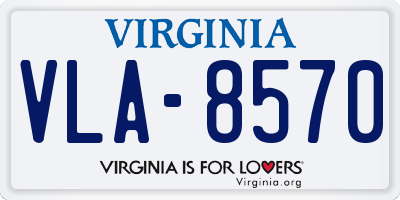 VA license plate VLA8570