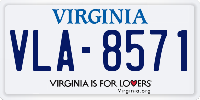 VA license plate VLA8571